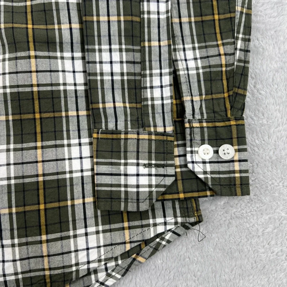 Ralph Lauren RRL Plaid Button Down L Boy Olive Green Gold Classic Heritage Shirt